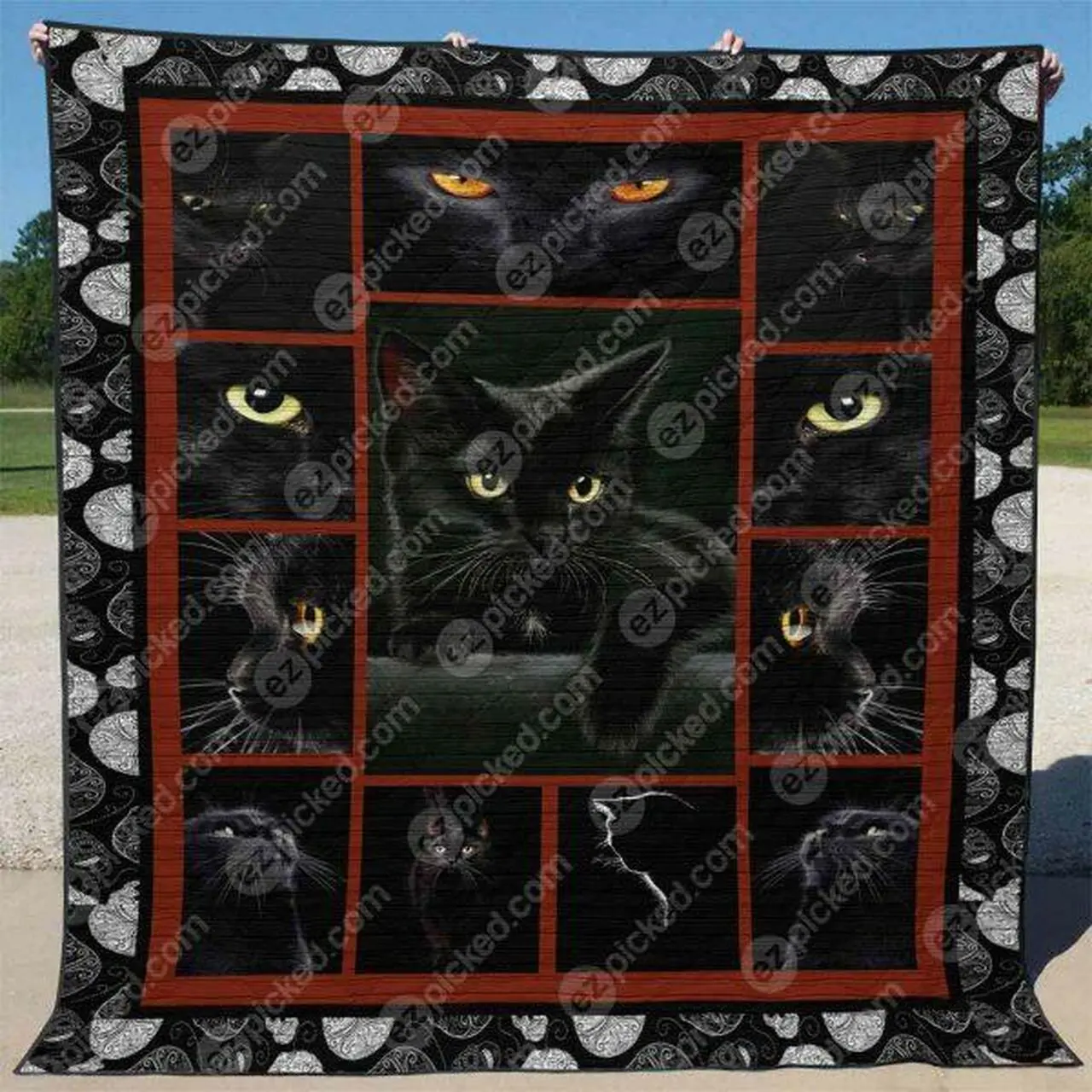 Black Cat Quilt Blanket Ylt6 Quilt and Home Decor