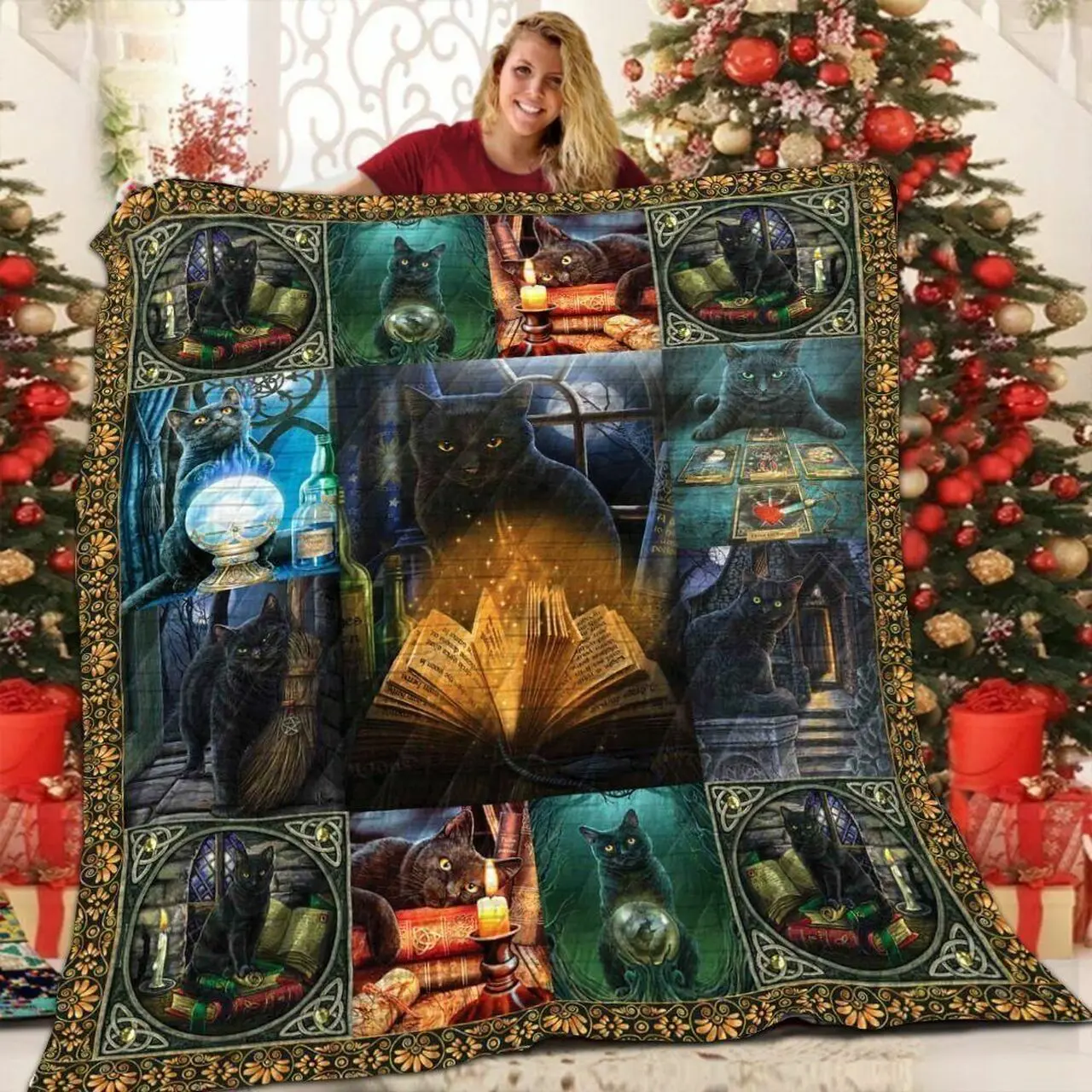 Black Cat So Great 3D Customized Quilt and Home Decor