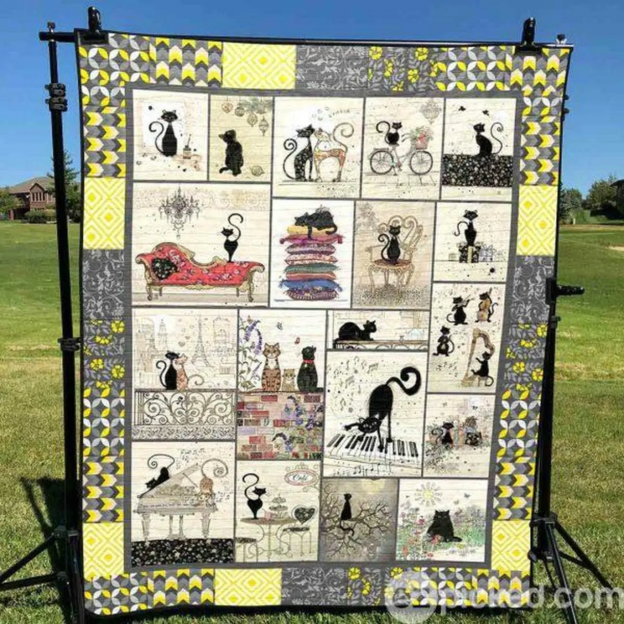Black Cats Quilt Blanket Yhp8 Quilt and Home Decor