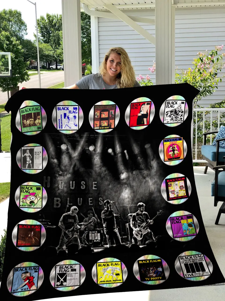 Black Flag Quilt Blanket 0287 and Home Decor