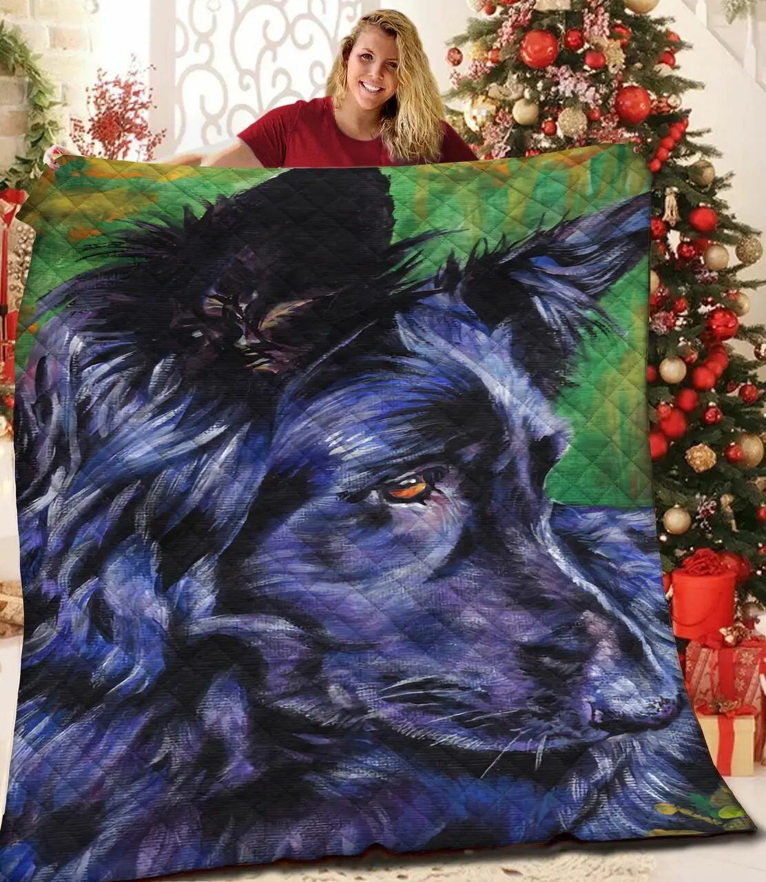 Black German Shepherd Jfj Quilt Ck and Home Decor
