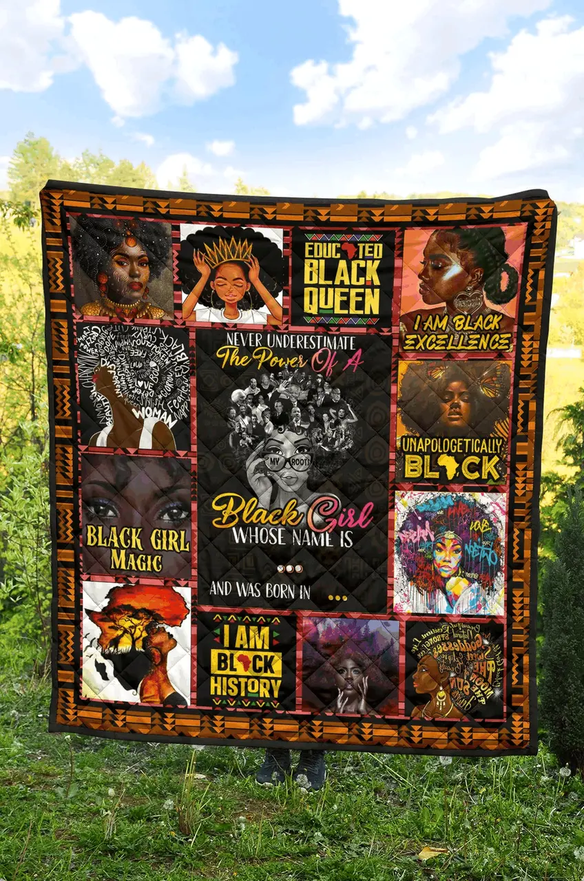 Black Woman Lets Happier HP137 3D Customized Quilt and Home Decor