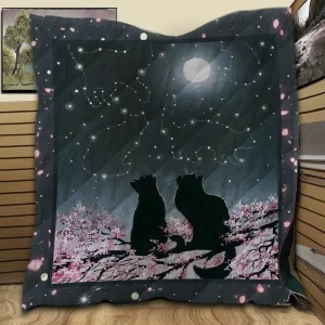 Blackcat Spring Night JB4 3D Customized Quilt and Home Decor
