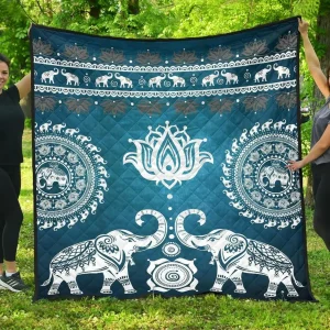 Blue Mandala Premium Quilt Quilt and Home Decor