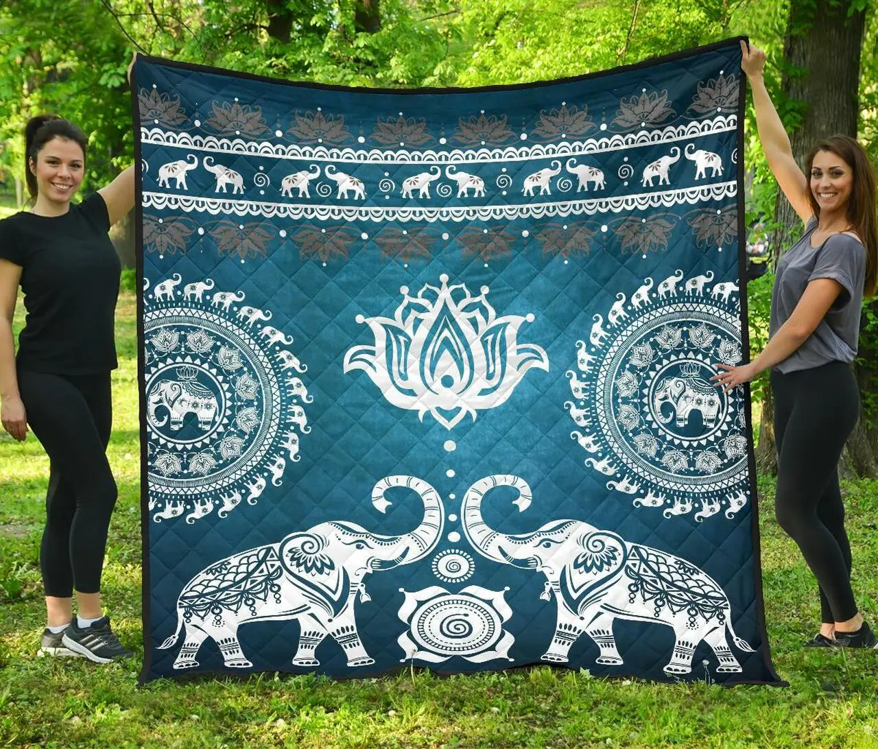 Blue Mandala Premium Quilt Quilt and Home Decor
