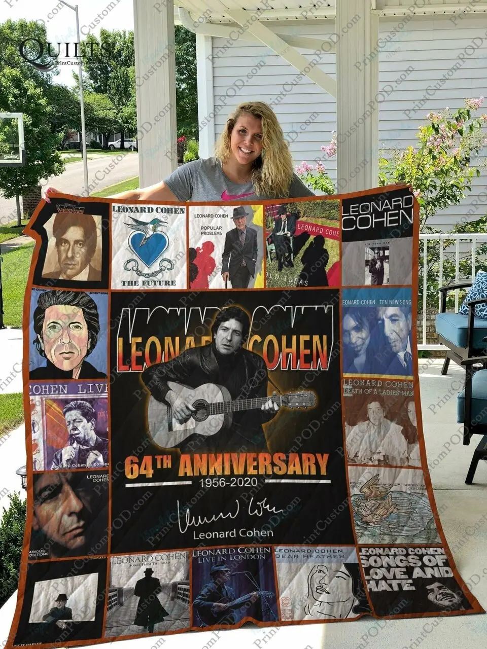 Bm Leonard Cohen Quilt Blanket and Home Decor