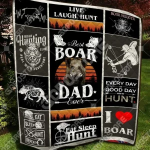 Boar Hunter Quilt Blanket and Home Decor