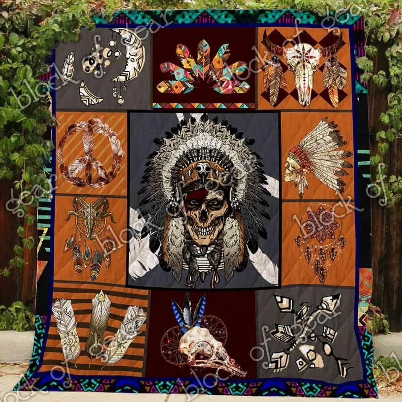 Boho Native American Hur Quilt tg and Home Decor