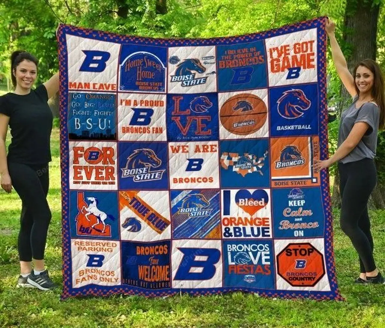 Boise State Broncos Quilt Blanket Fan Made and Home Decor