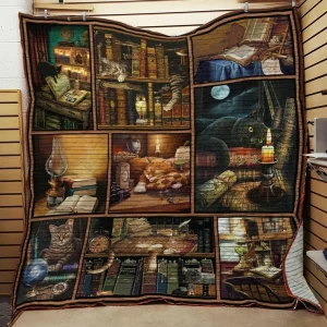 Book Cat Quilt Blanket ABC07113732 and Home Decor