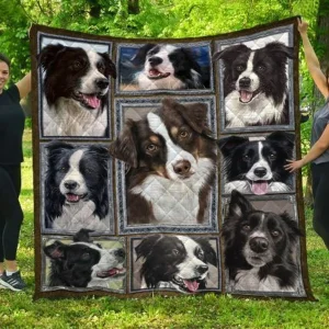 Border Collie Quilt Blanket and Home Decor