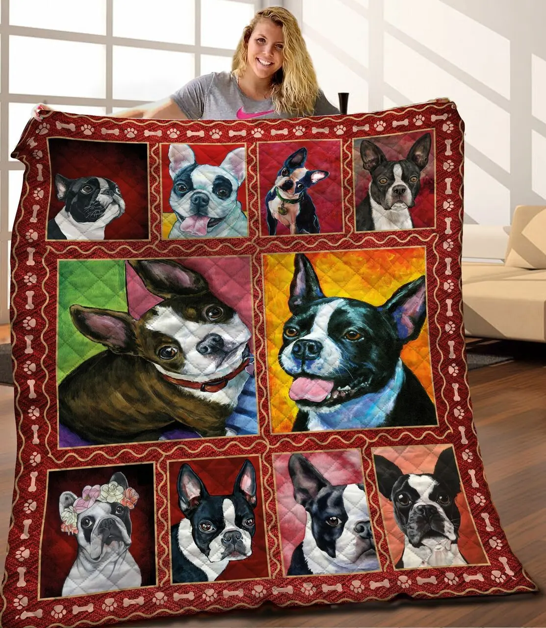 Boston Terrier Quilt Blanket C9B210203NM and Home Decor
