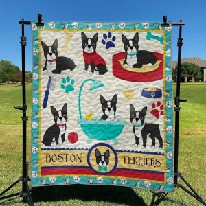 Boston Terriers DHCLD0909 Quilt Blanket and Home Decor
