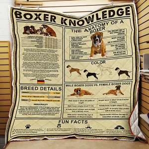 Boxer Knowledge Quilt Blanket and Home Decor