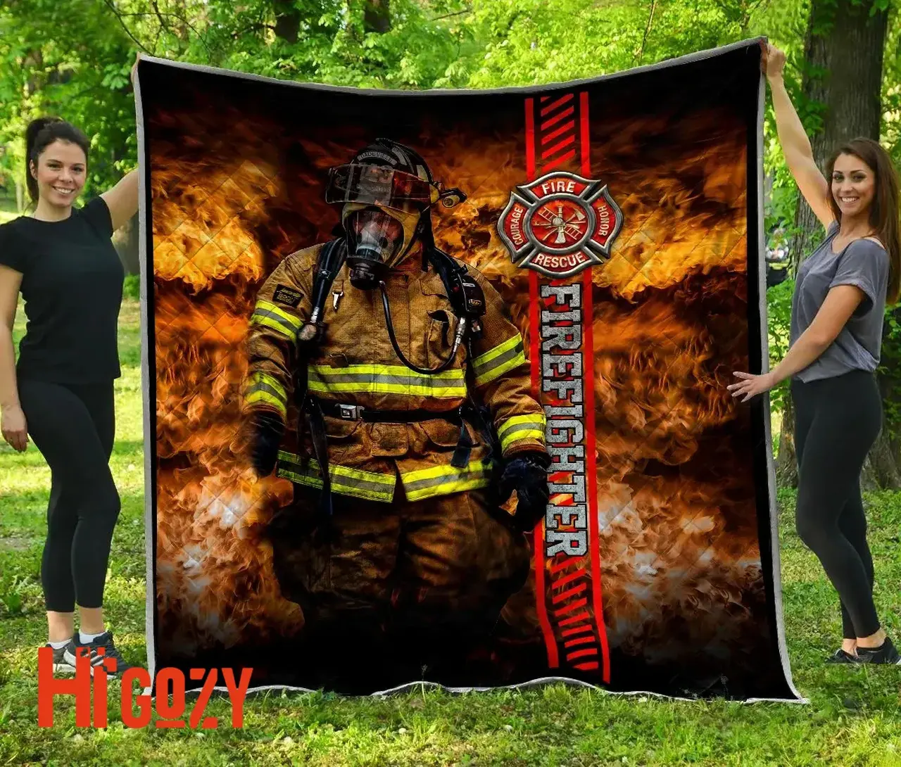 Brave Firefighter Quilt Blanket TNA10132003 and Home Decor
