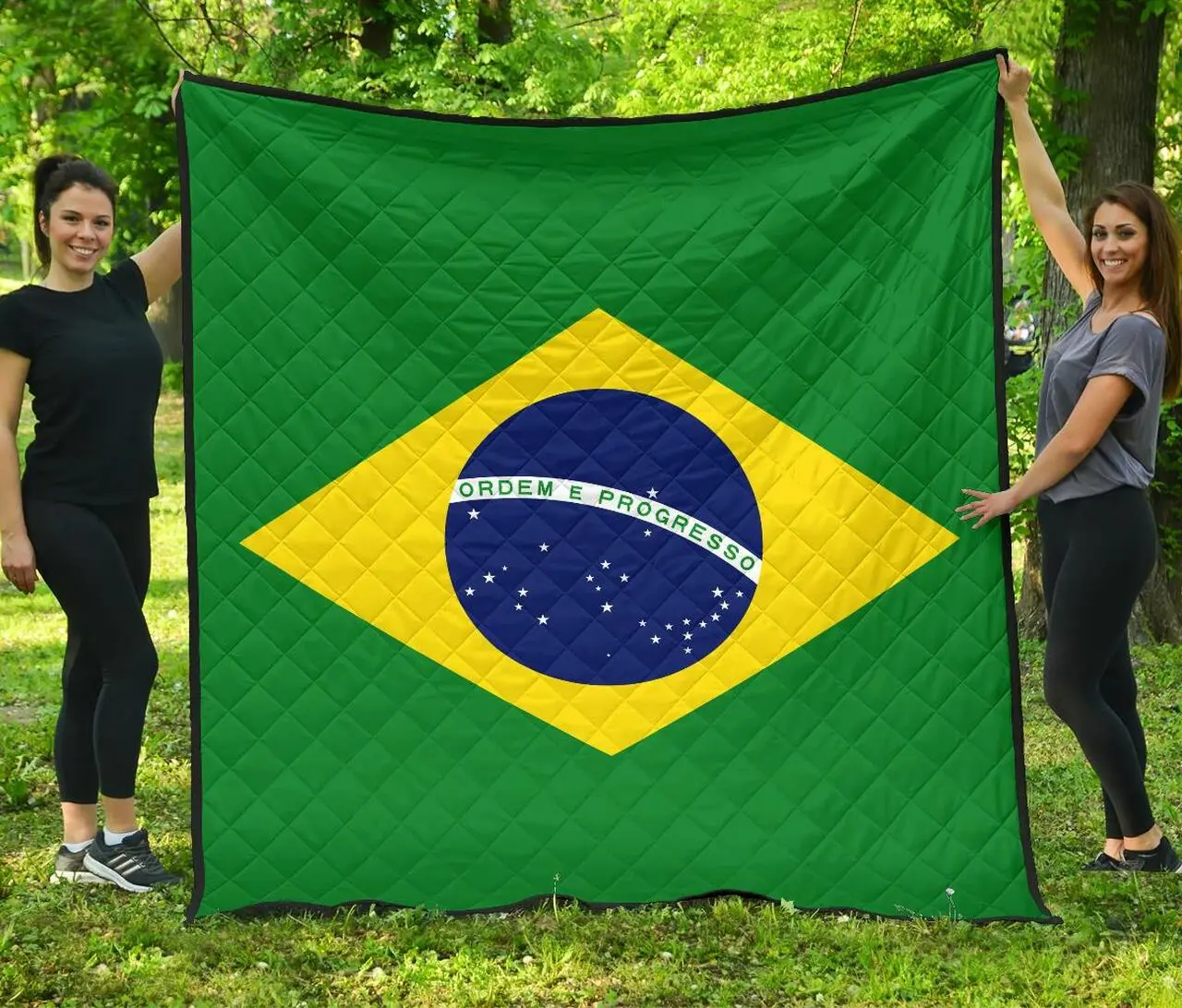 Brazil Flag Premium Quilt A6 Quilt and Home Decor