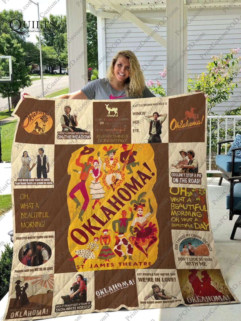 Broadway Oklahoma Musical Quilt Blanket Ver 17 and Home Decor