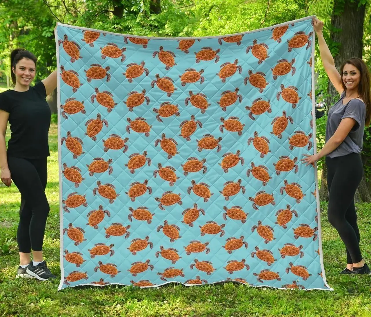 Brow Sea Turtle Pattern 3D Customized Quilt and Home Decor