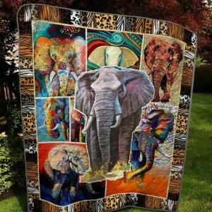 Brown Elephant Quilt Blanket Quilt and Home Decor