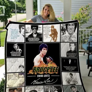 Bruce Lee Quilt Blanket 01 and Home Decor