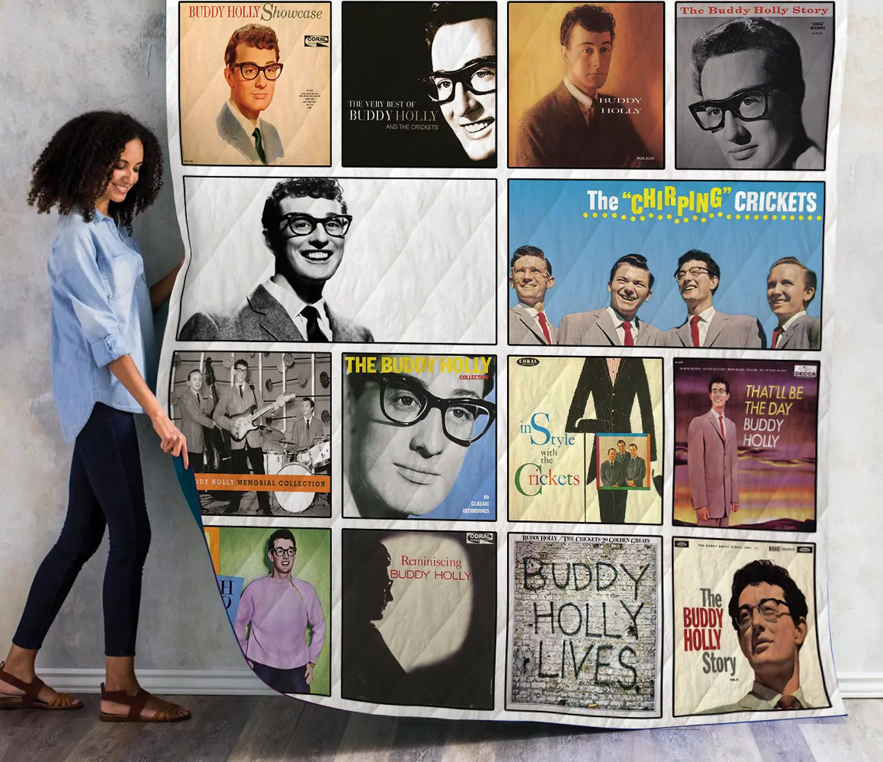 Buddy Holly Quilt Blanket 01 and Home Decor