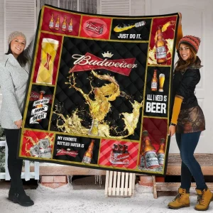 Budweiser Funny Beer Lover Gift Idea Quilt and Home Decor