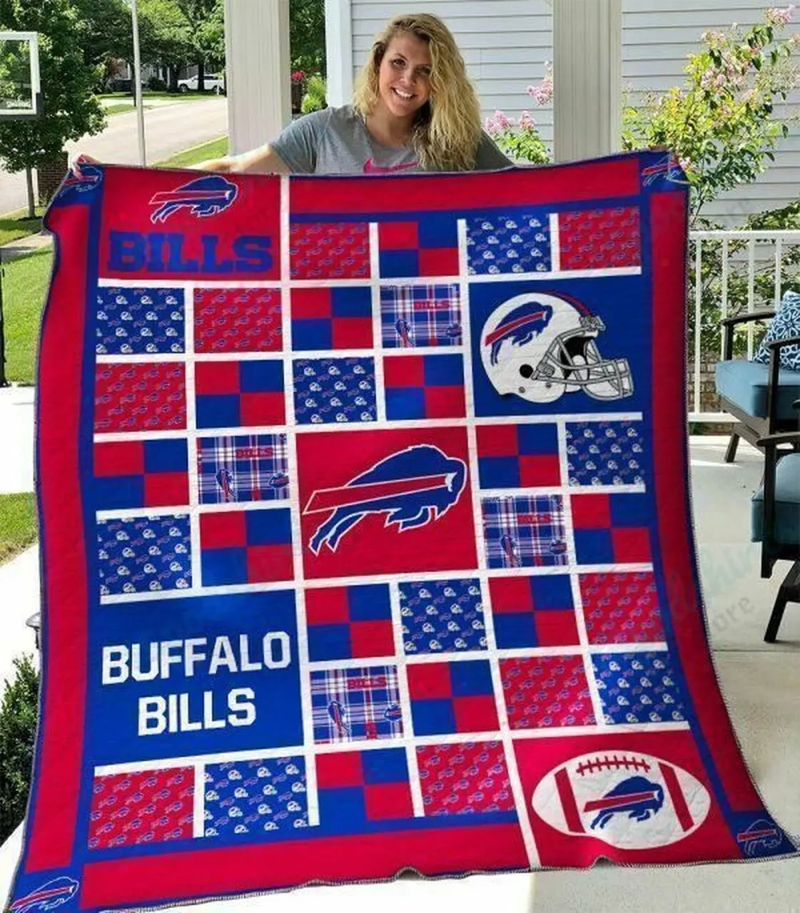 Buffalo Bills Quilt Blanket 05 and Home Decor