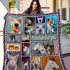 Bull Terrier Quilt Blanket and Home Decor