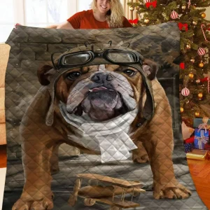 Bulldog Jfj Quilt Bl and Home Decor