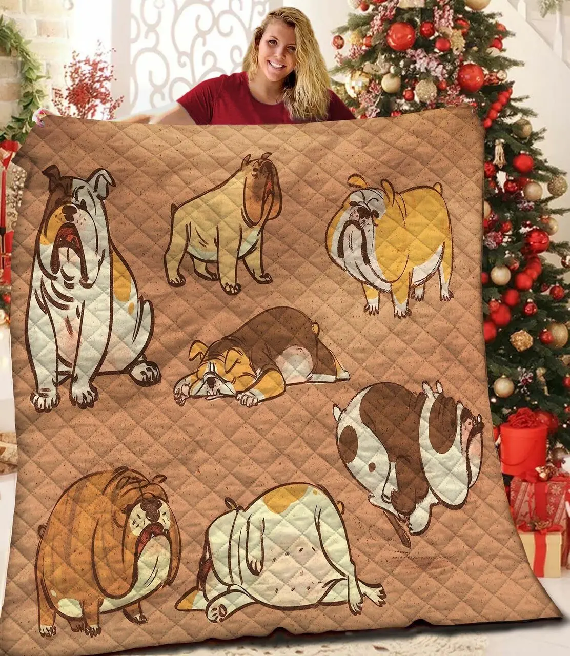 Bulldog Jfj Quilt Ua and Home Decor
