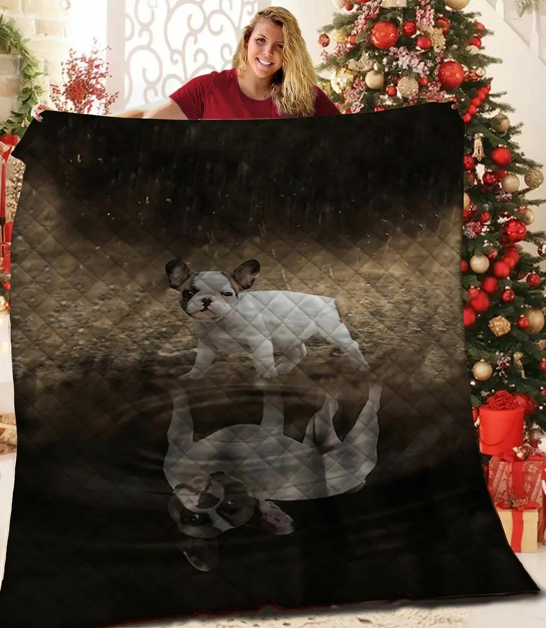 Bulldog Jfj Quilt Wt and Home Decor