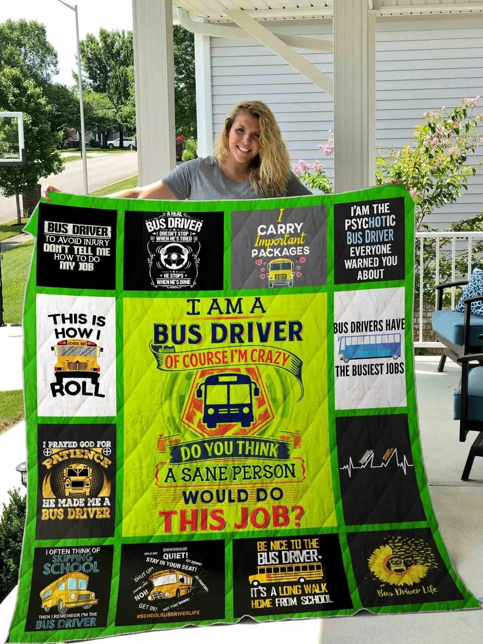 Bus Driver Quilt Blanket Dhc1501796Vt and Home Decor