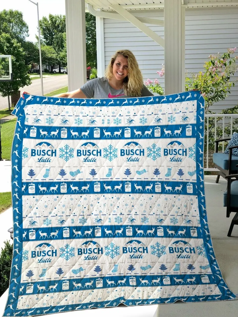Busch Latte Quilt Blanket and Home Decor