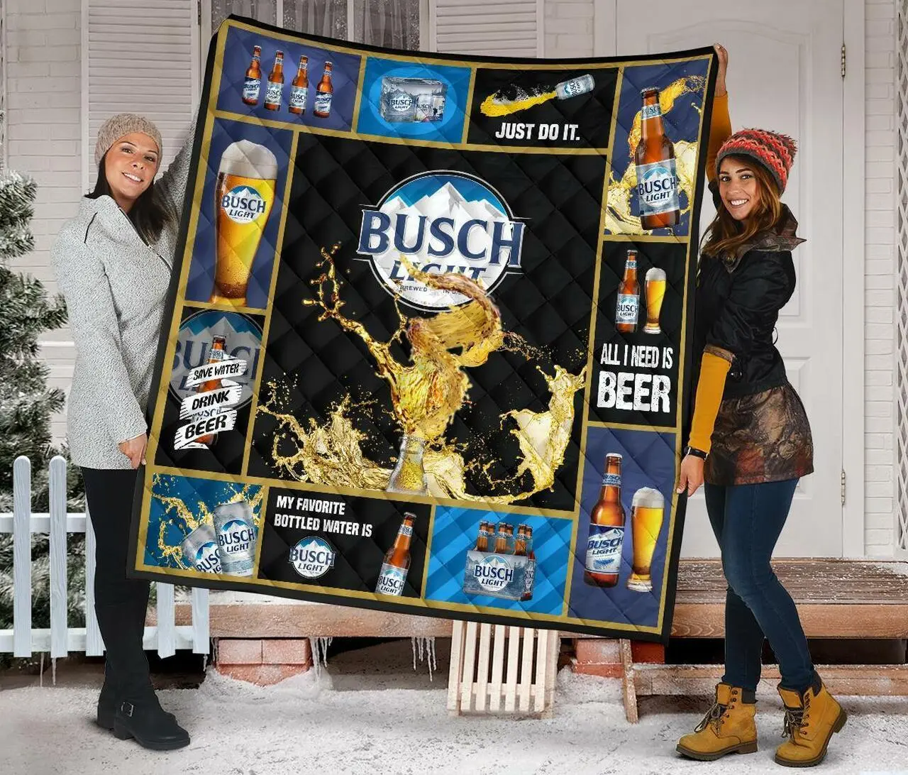 Busch Light Beer Lover Funny Gift Quilt and Home Decor