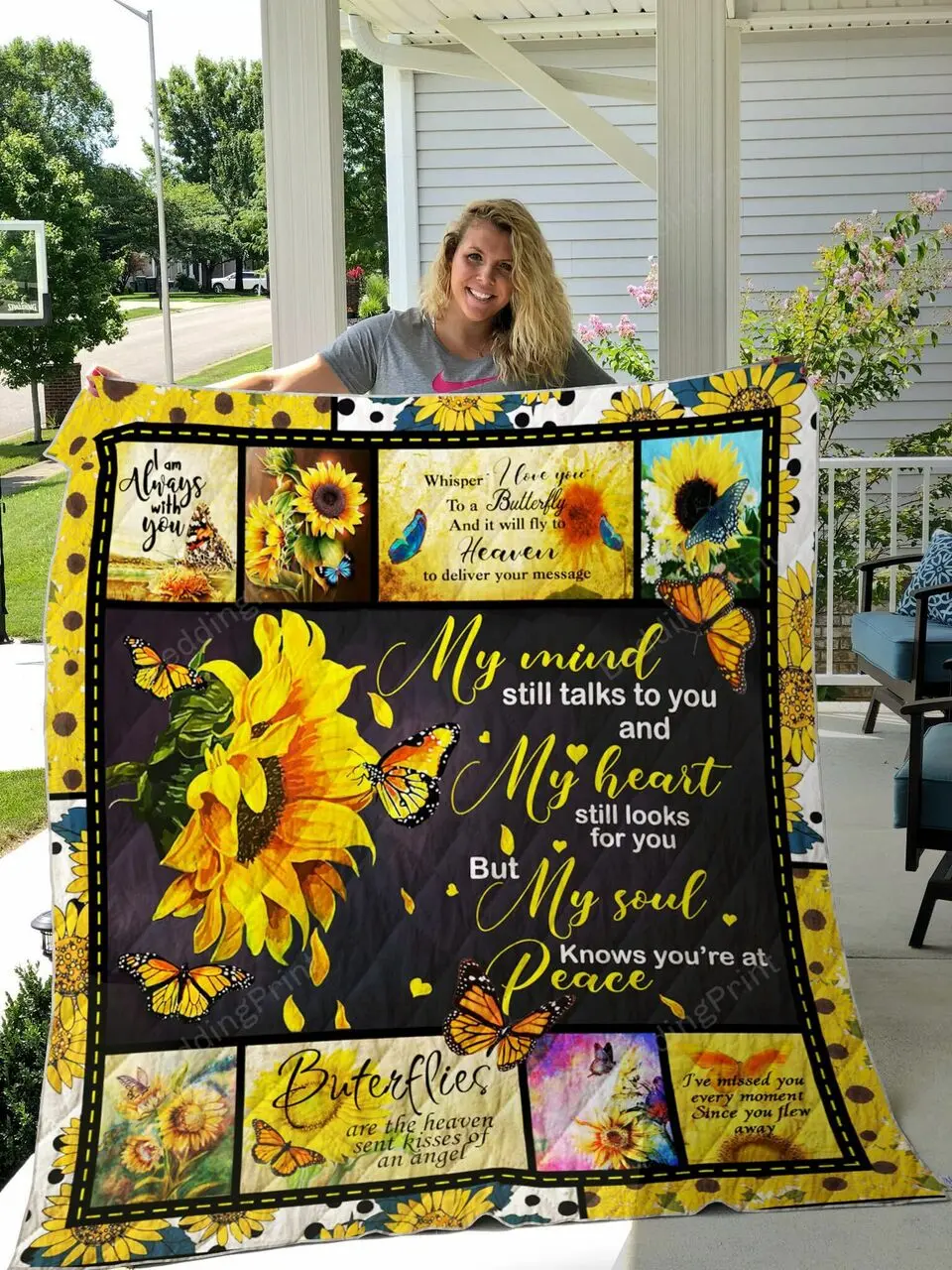 Butterflies In Heaven Quilt Blanket and Home Decor