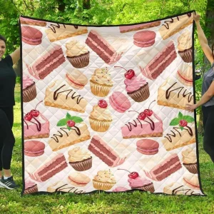 Cake Cupcake Sweets Pattern DHCDHC DT1910 Quilt Blanket and Home Decor