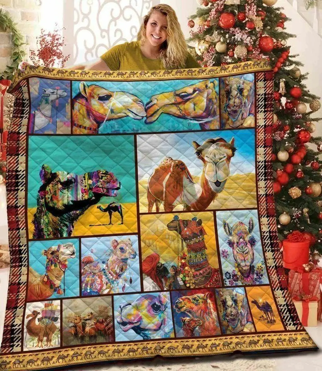 Camel Lovely Camels 3D Customized Quilt and Home Decor
