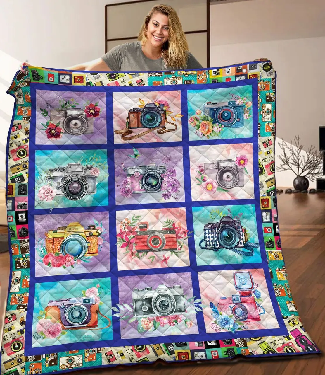 Camera Quilt Blanket C9B250302TA and Home Decor