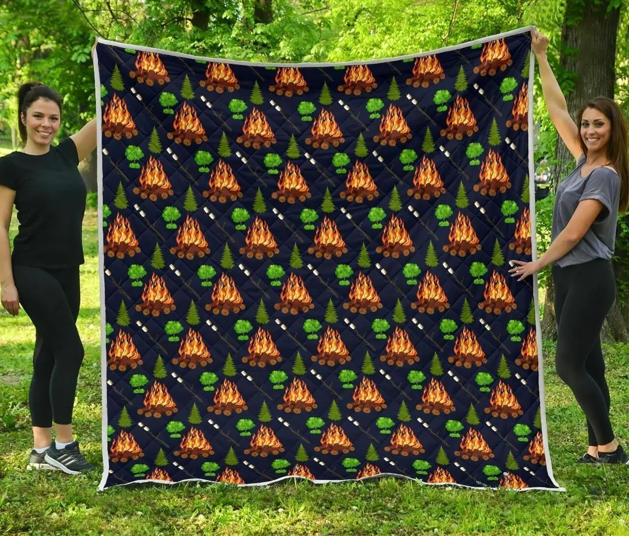 Camping Camfire Marshmallow 3D Customized Quilt and Home Decor