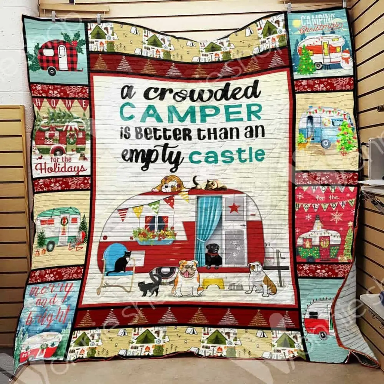 Camping Christmas Hur Quilt Cysirx and Home Decor