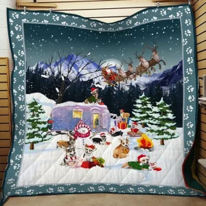 Camping Corgi Quilt Blanket and Home Decor