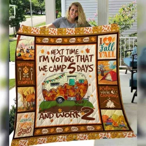 Camping Fall Quilt Blanket ABC07112933 and Home Decor