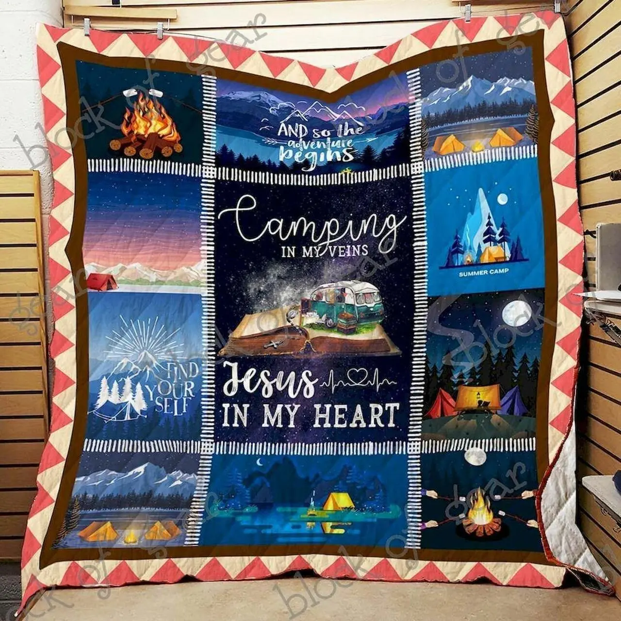 Camping Hur Quilt Cysidl and Home Decor