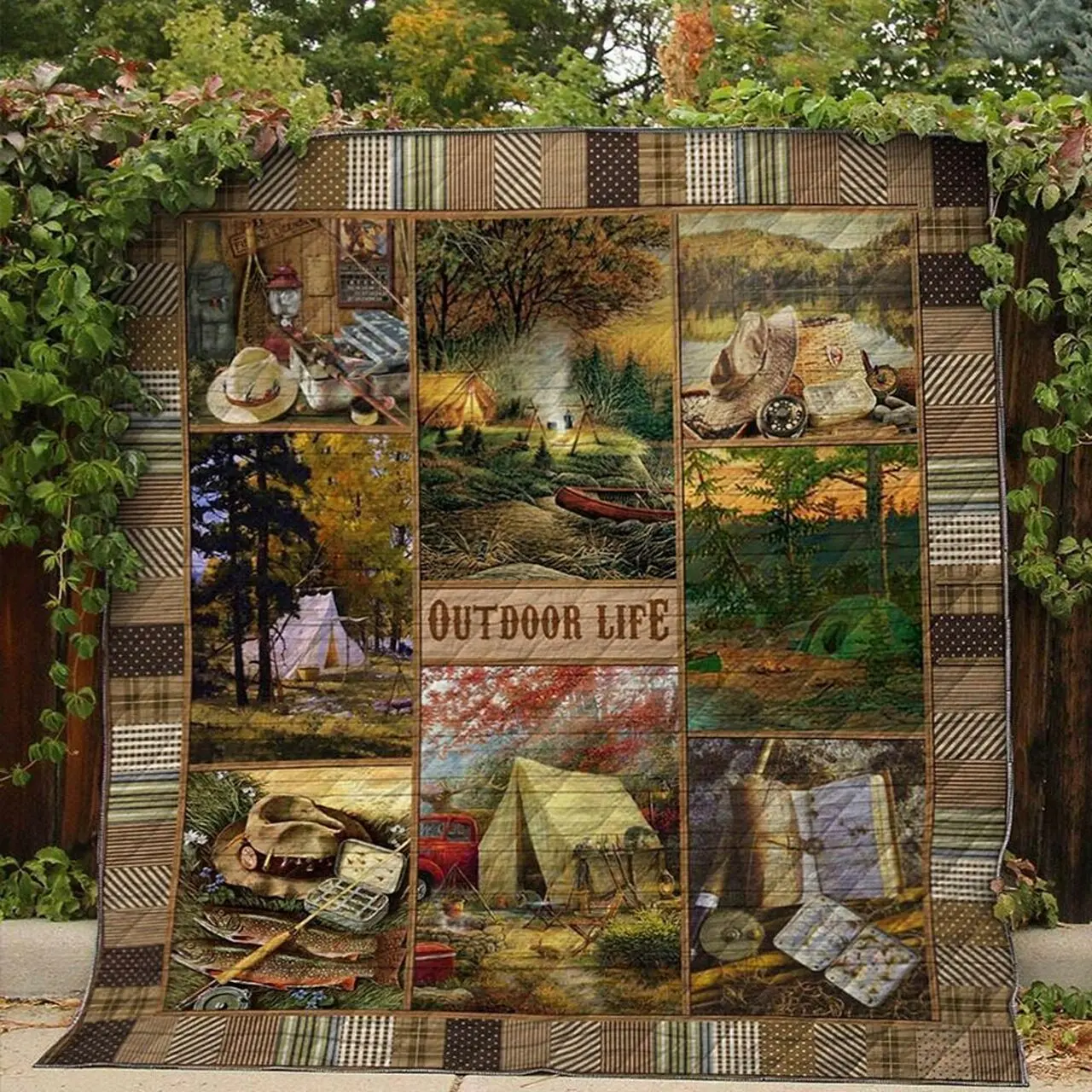 Camping Love Quilt Blanket ABC06011222 and Home Decor