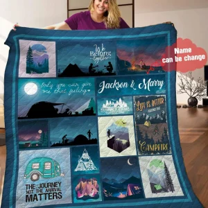 Camping Personalized Quilt Blanket HHH080603NA and Home Decor