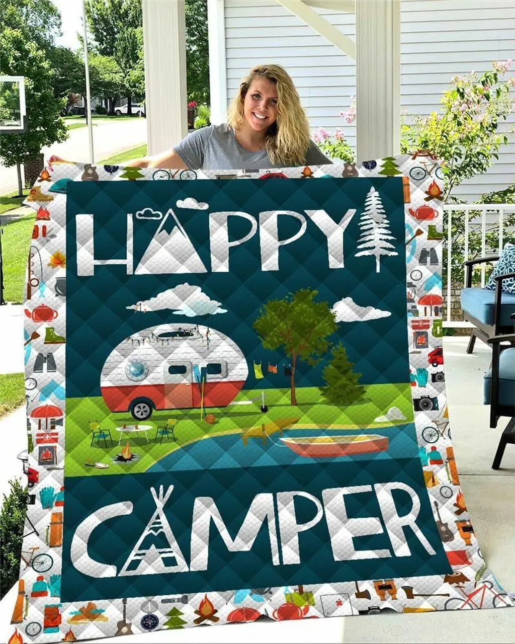 Camping Quilt Blanket ABC281104 and Home Decor