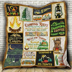 Camping Rules Quilt -Tt17-0208 Quilt and Home Decor