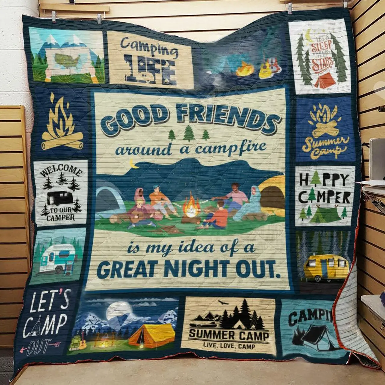 Camping Rules Quilt -V0108-7 Quilt and Home Decor