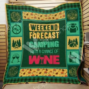 Camping With Wine Quilt Blanket Quilt and Home Decor