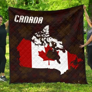 Canada Map Premium Quilt A6 Quilt and Home Decor